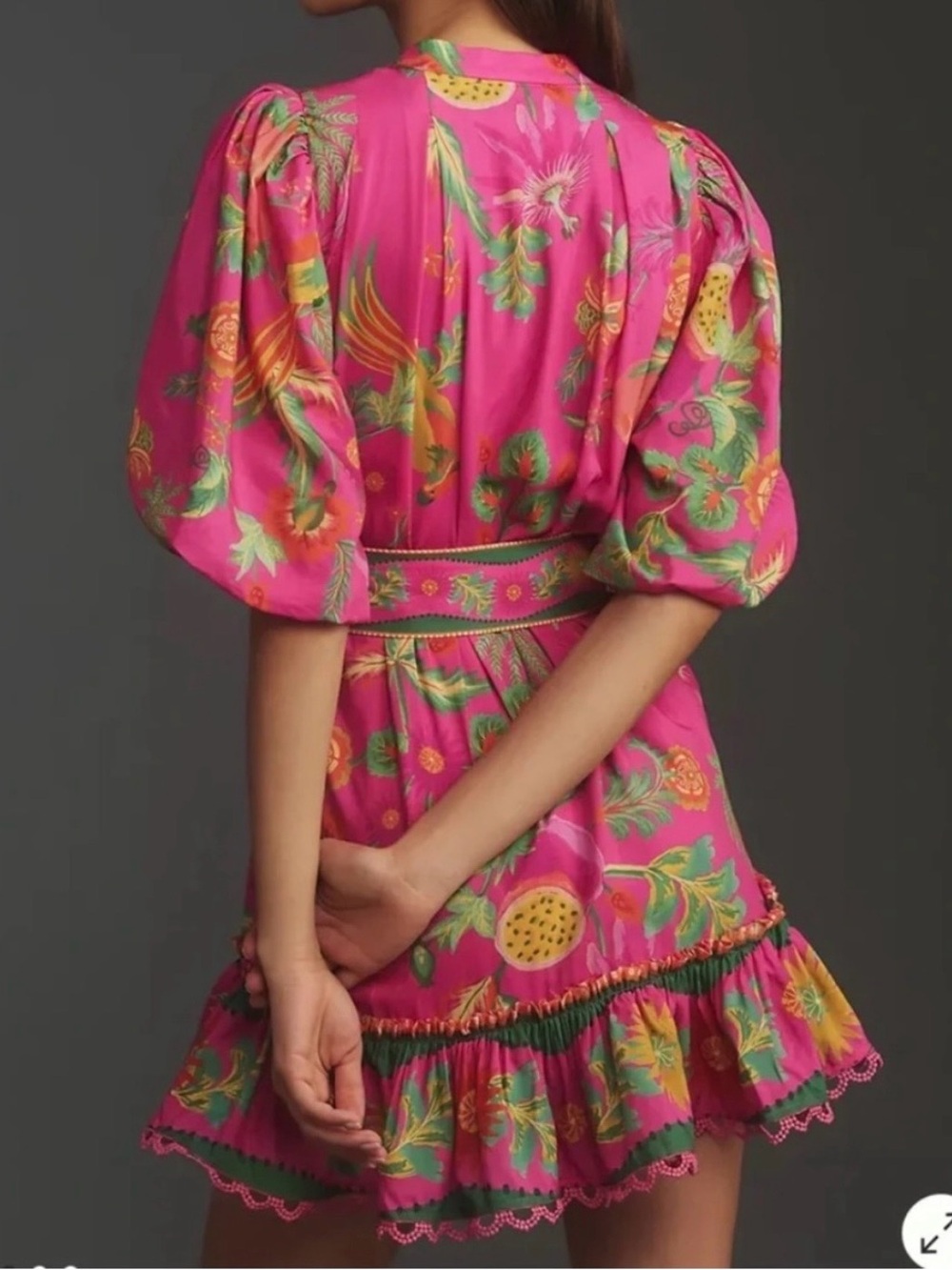 FARM Rio Delicate Fruit Garden Pink Floral Mini Dress - Picture 7 of 15